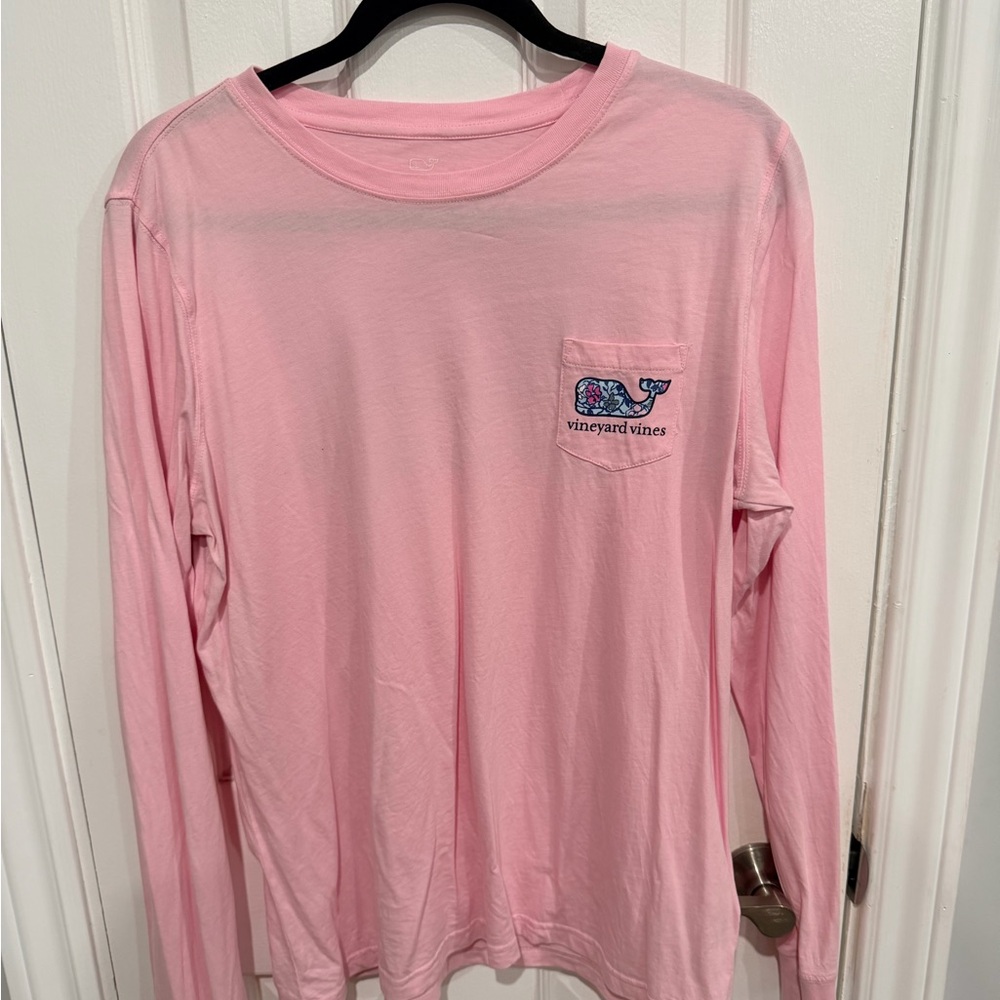 Vineyard Vines Light Pink Long-Sleeve Pocket Tee